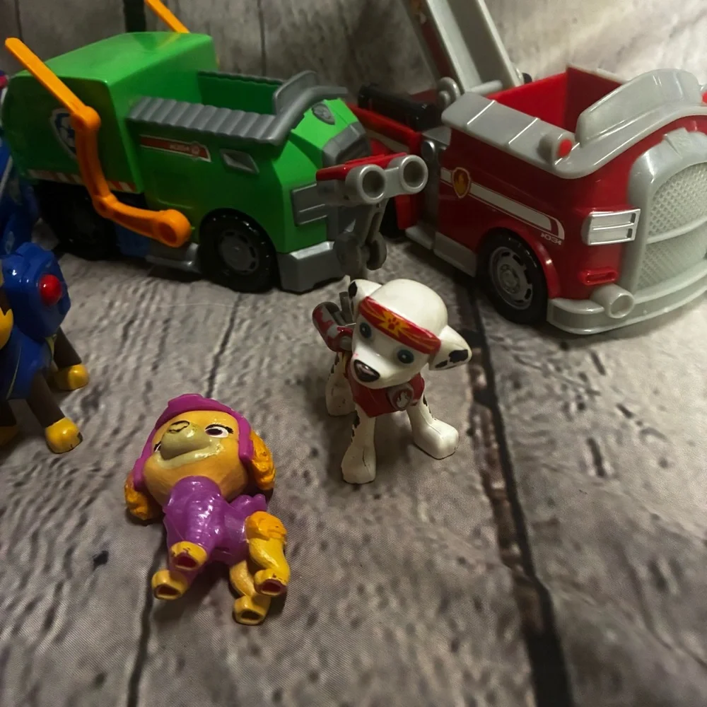 Paw Patrol Toy Figures Vehicles‎ Lot Collection Kids Cartoon 11 Piece Set AS IS